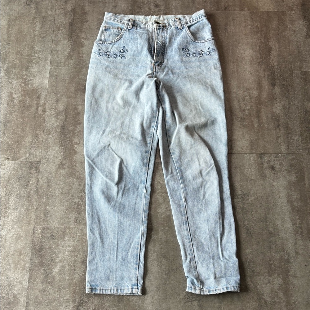 Vintage R&R Embroidered Jeans Women’s 14 Blue Flowers